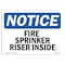 Signmission OSHA Sign, Fire Sprinkler Riser Inside, 5in X 3.5in Decal, 10PK, 3.5" W, 5" L, Landscape, PK10 OS-NS-D-35-L-12677-10PK - alternate 1